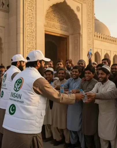 توزيع عبوات ماء بالمساجد
